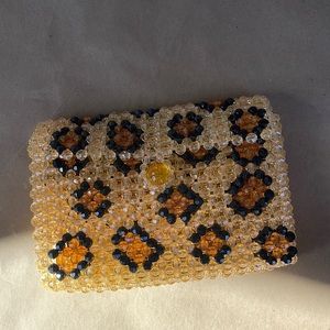 Susan Alexandra Leopard Beaded Crossbody Shoulder Bag